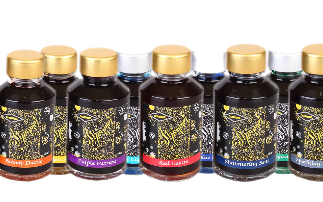 Diamine Dragon Blood Fountain Pen Shimmering 50ml Bottle Ink