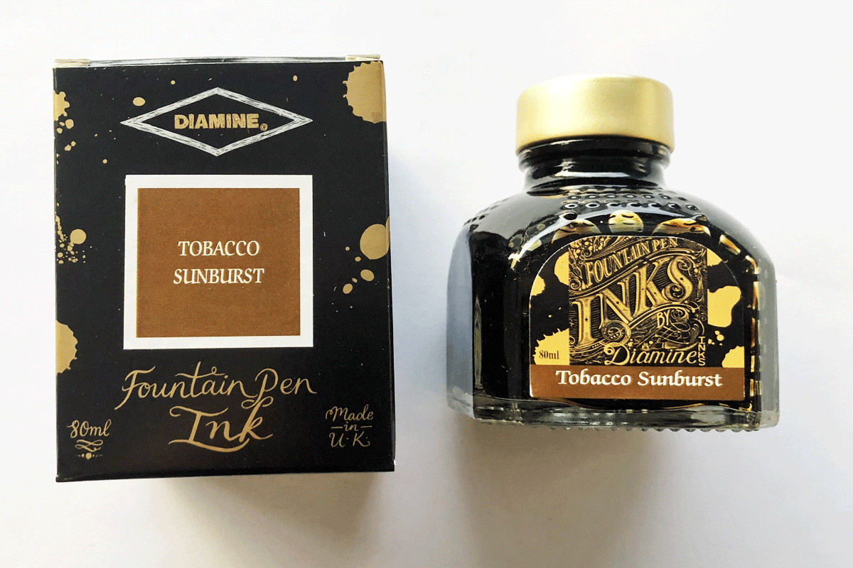 Diamine Tobacco Sunburst Fountain Pen 80ml Bottle Ink Gibson Les Paul