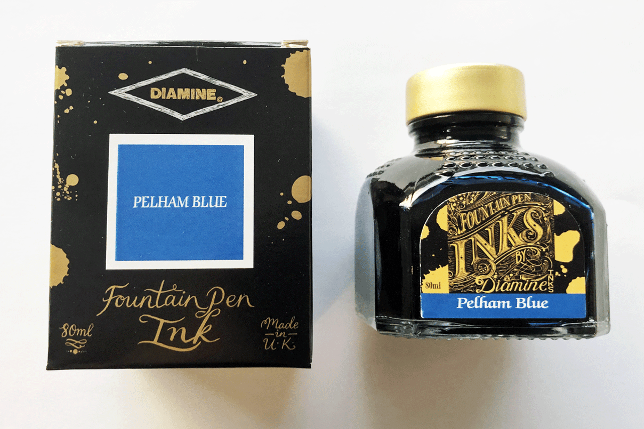 Diamine Pelham Blue Fountain Pen 80ml Bottle Ink Gibson Les Paul