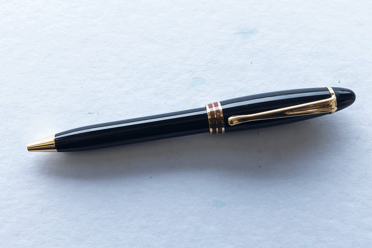 Aurora Ipsilon Deluxe Black Chrome Ballpoint Pen 