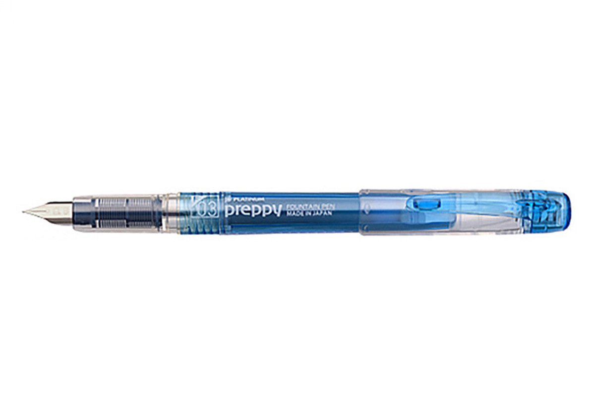 Platinum Preppy Blue Black Fountain Pen 0.5mm Medium Nib