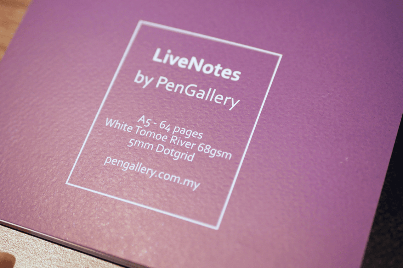 Livenotes Purple Manggis A5 Notebook w/ 68gsm Tomoe River Paper Dot Grid By PenGallery