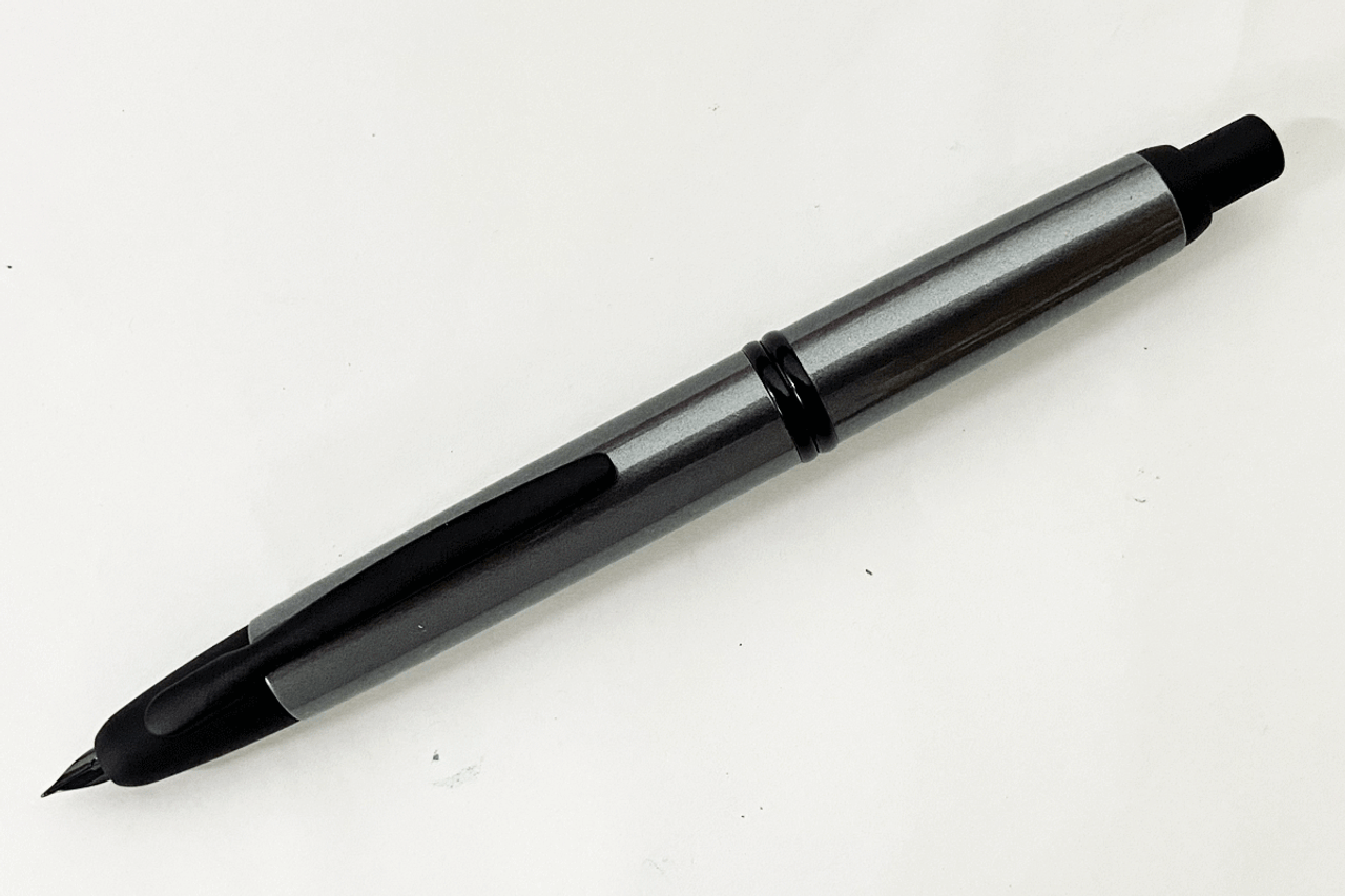 Pilot Vanishing Point Dark Gray Gunmetal Fountain Pen Black Accent with 18K Nib