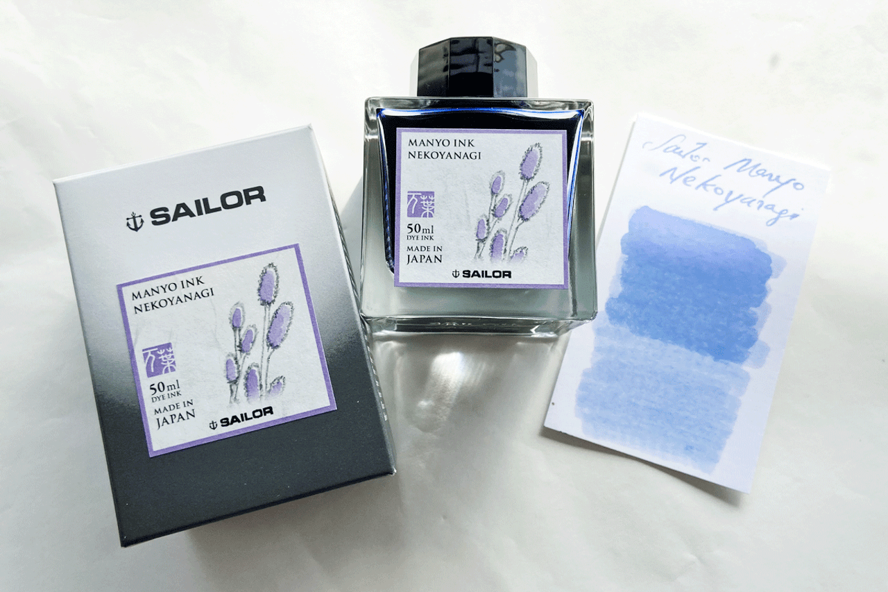 Sailor Manyo Nekoyanagi Fountain Pen 50ml Bottle Ink Pastel Purple