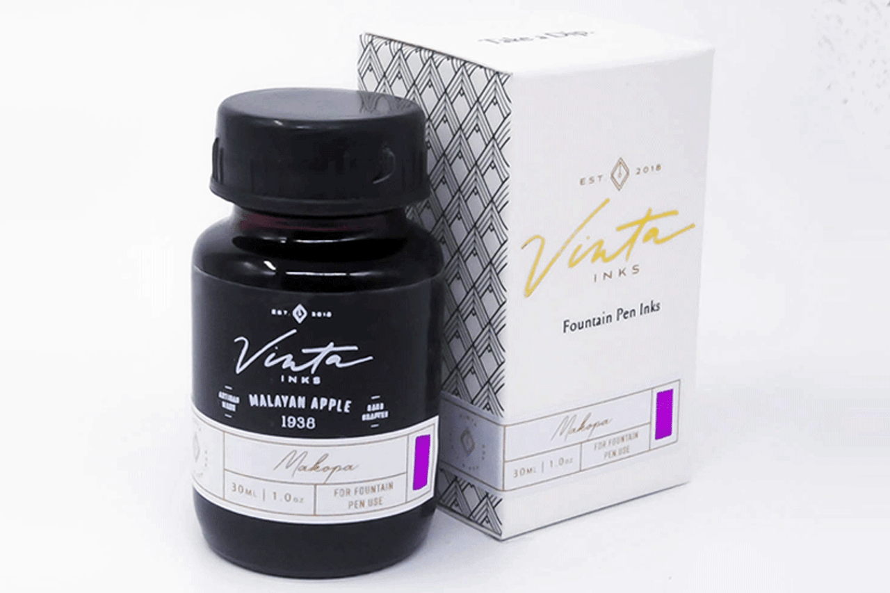 Vinta Fountain Pen 30ml Bottle Ink Malayan Apple [Makopa 1938]