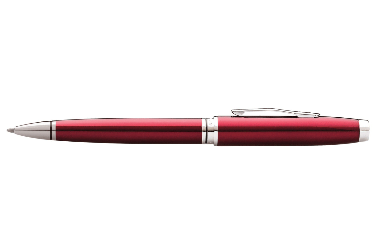 Cross Coventry Red Lacquer Chrome Trim Ballpoint Pen