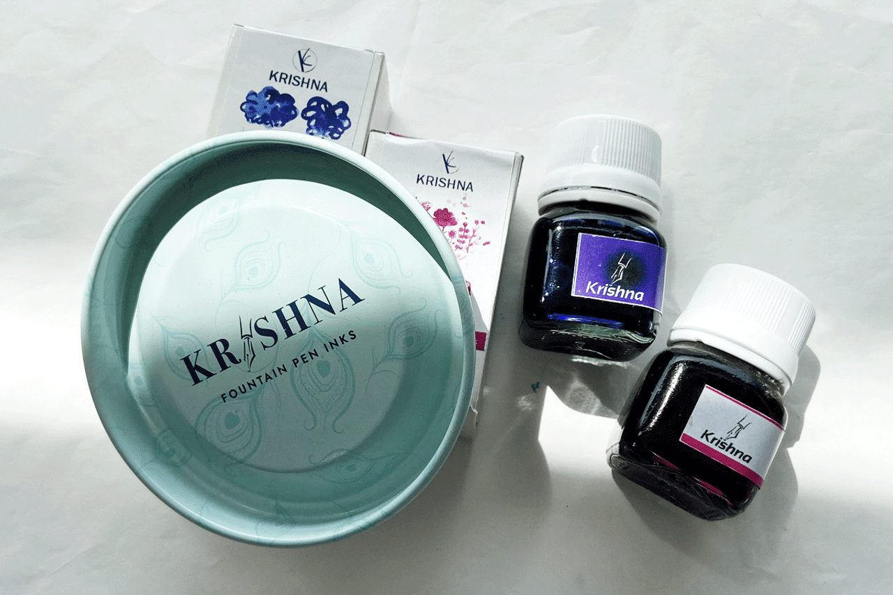Krishna Inks Super Rich Series Sea & Storm Fountain Pen 20ml Bottle Ink 