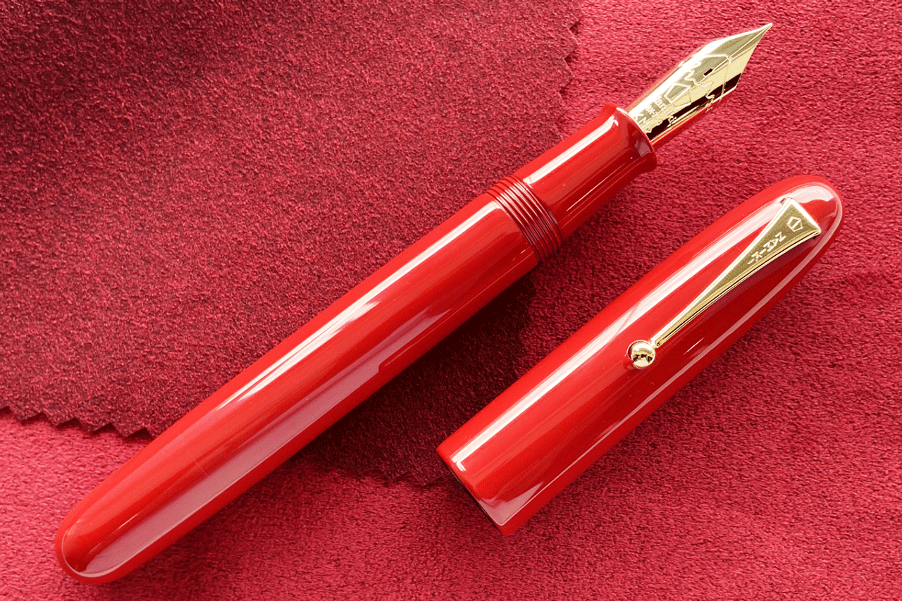 Namiki Emperor Urushi Lacquer Vermilion Fountain Pen Broad Nib