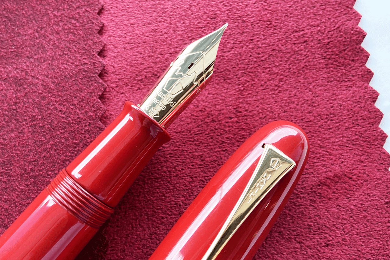 Namiki Emperor Urushi Lacquer Vermilion Fountain Pen Medium Nib