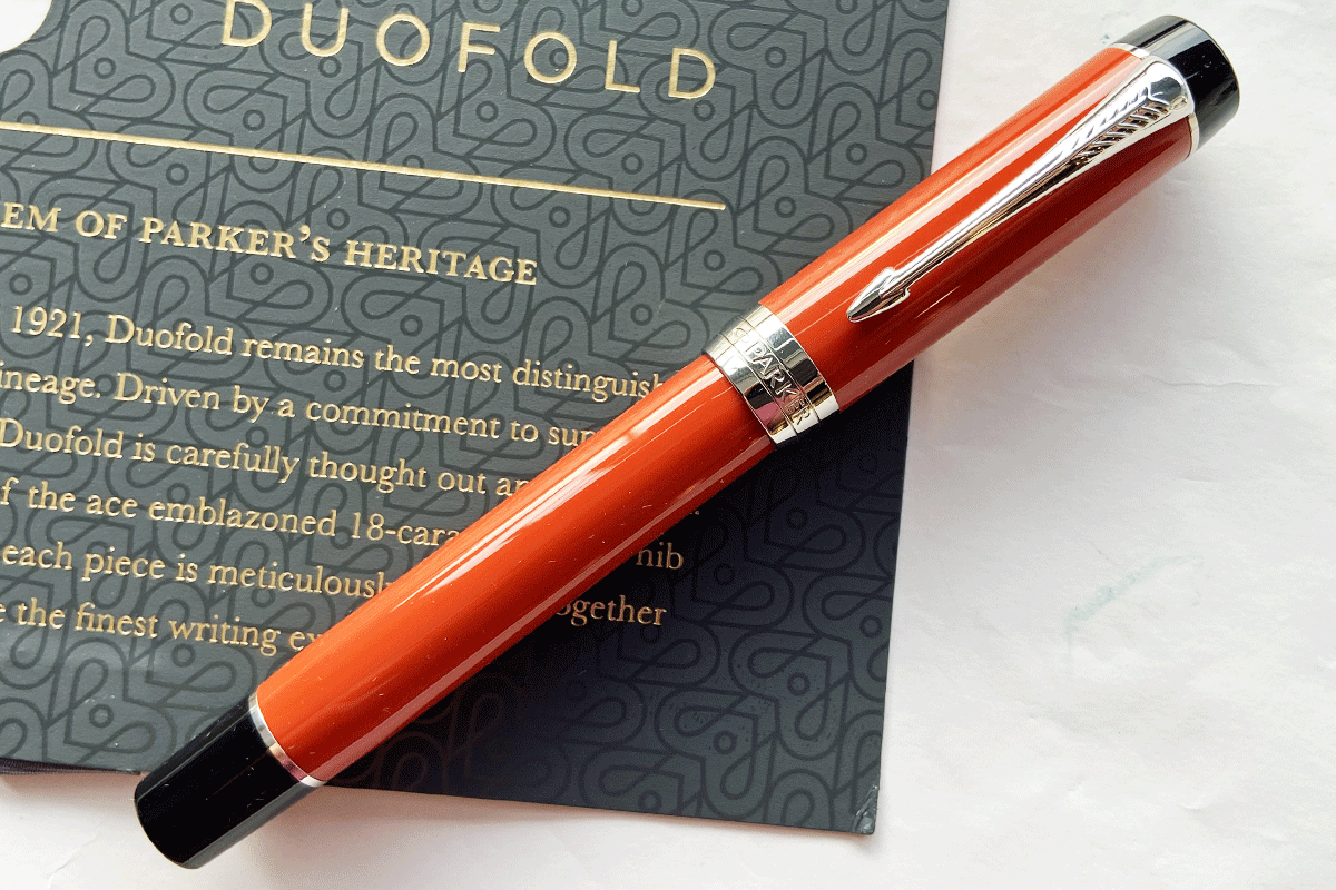 Parker Duofold Centennial Size Big Red Fountain Pen Medium Nib