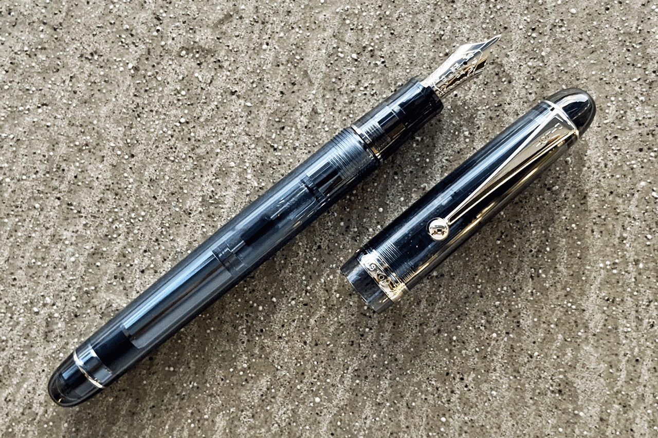 Pilot Custom 74 Clear Blue Black Fountain Pen