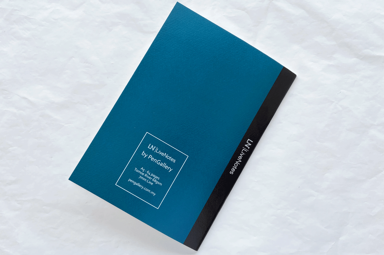 Livenotes Blue A5 Notebook w/ 68gsm Tomoe River White Paper Line  By PenGallery