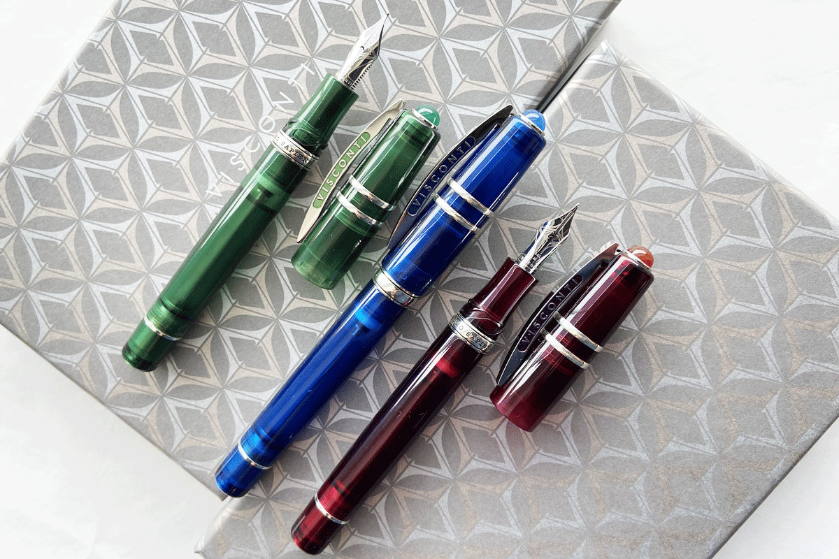 Visconti Homo Sapiens Demo Stone Emerald Fountain Pen 14K Medium Nib