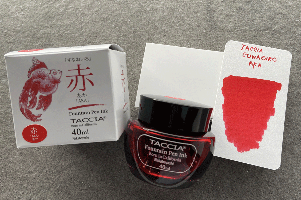 Taccia Aka Red Fountain Pen 40ml Bottle Ink