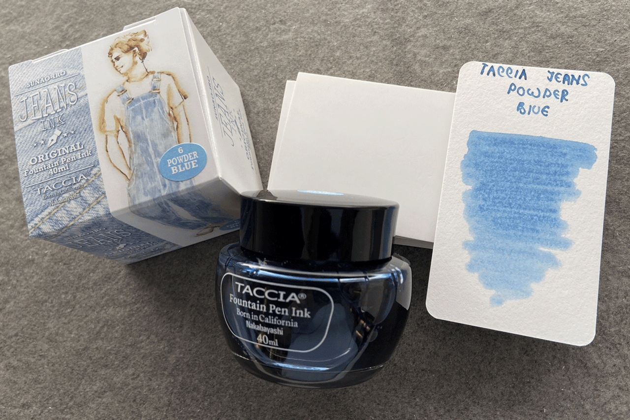 Taccia Jean Powder Blue Fountain Pen 40ml Bottle Ink