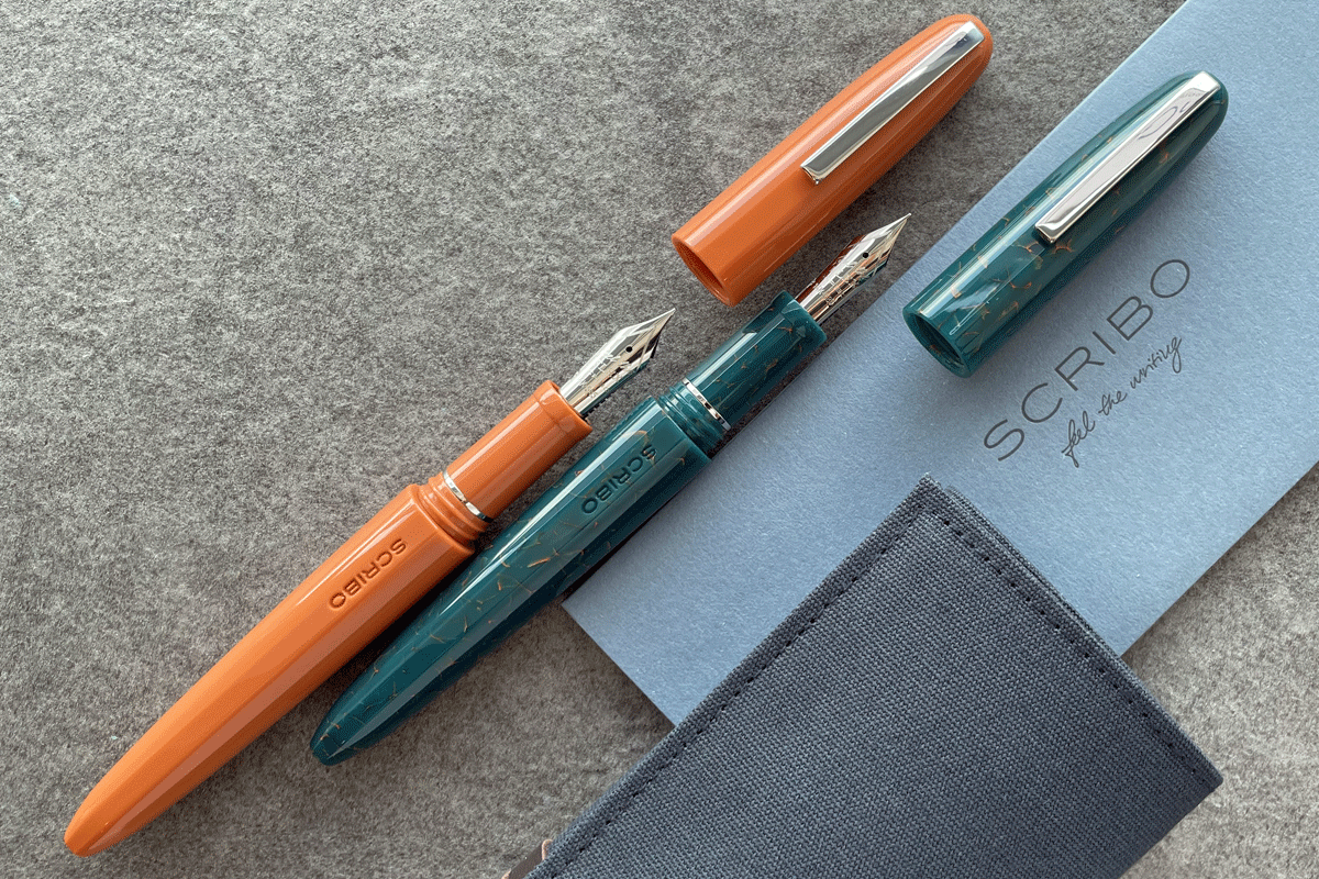 Scribo Piuma  Impressione Fountain Pen Platinum Trim With 14K Flexible EF Nib