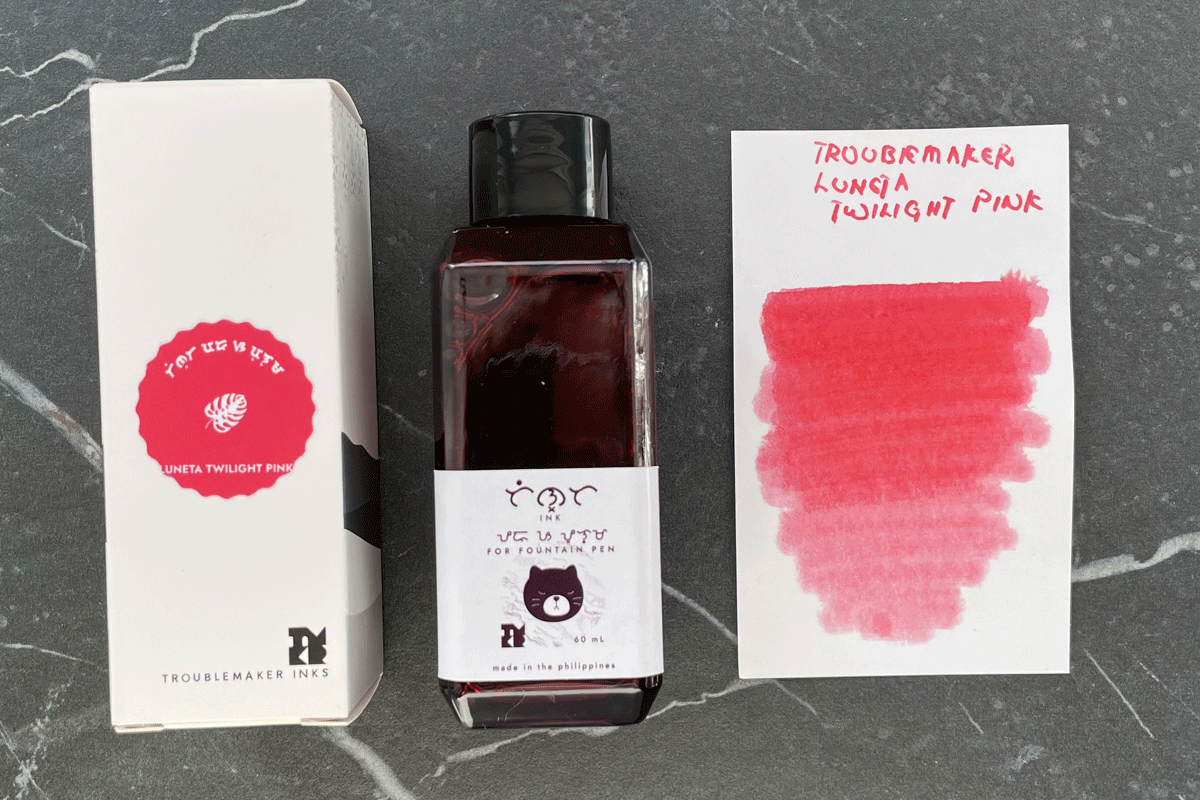 Troublemaker Inks Luneta Twilight Pink Fountain Pen 60ml Bottle Ink