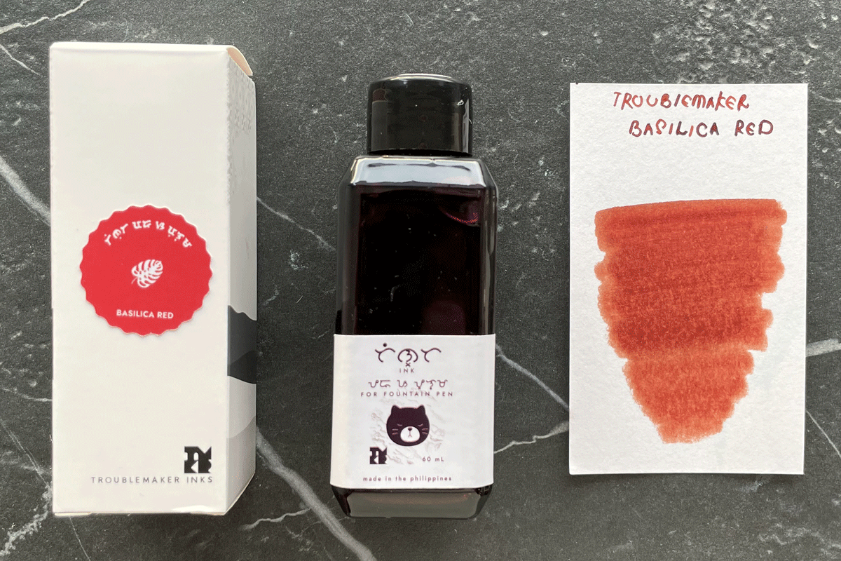 Troublemaker Inks Basilica Red Fountain Pen 60ml Bottle Ink