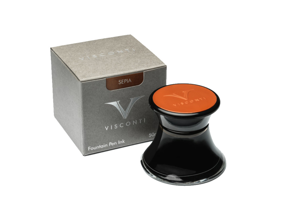 Visconti Fountain Pen 50ml Glass Inkwell Sepia