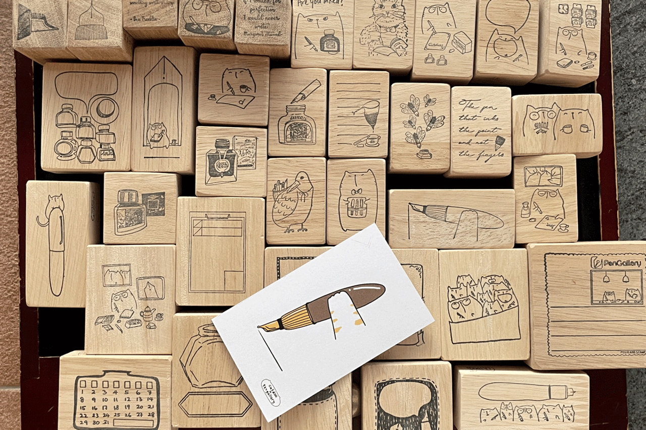 PenGallery X Catdoo Rubber Stamp - Pen Time With Cat