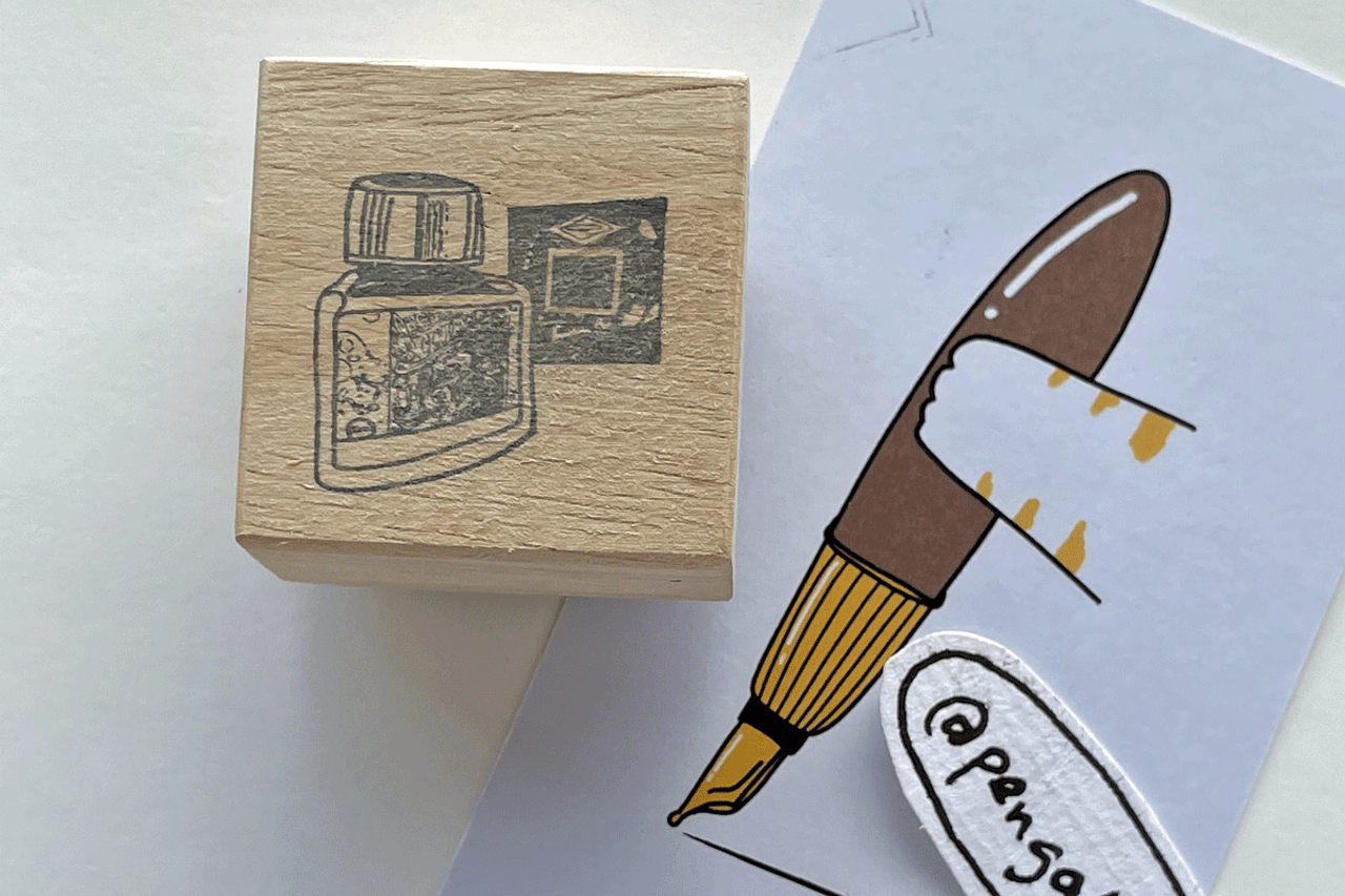 PenGallery X Catdoo Rubber Stamp - Diamine Ink