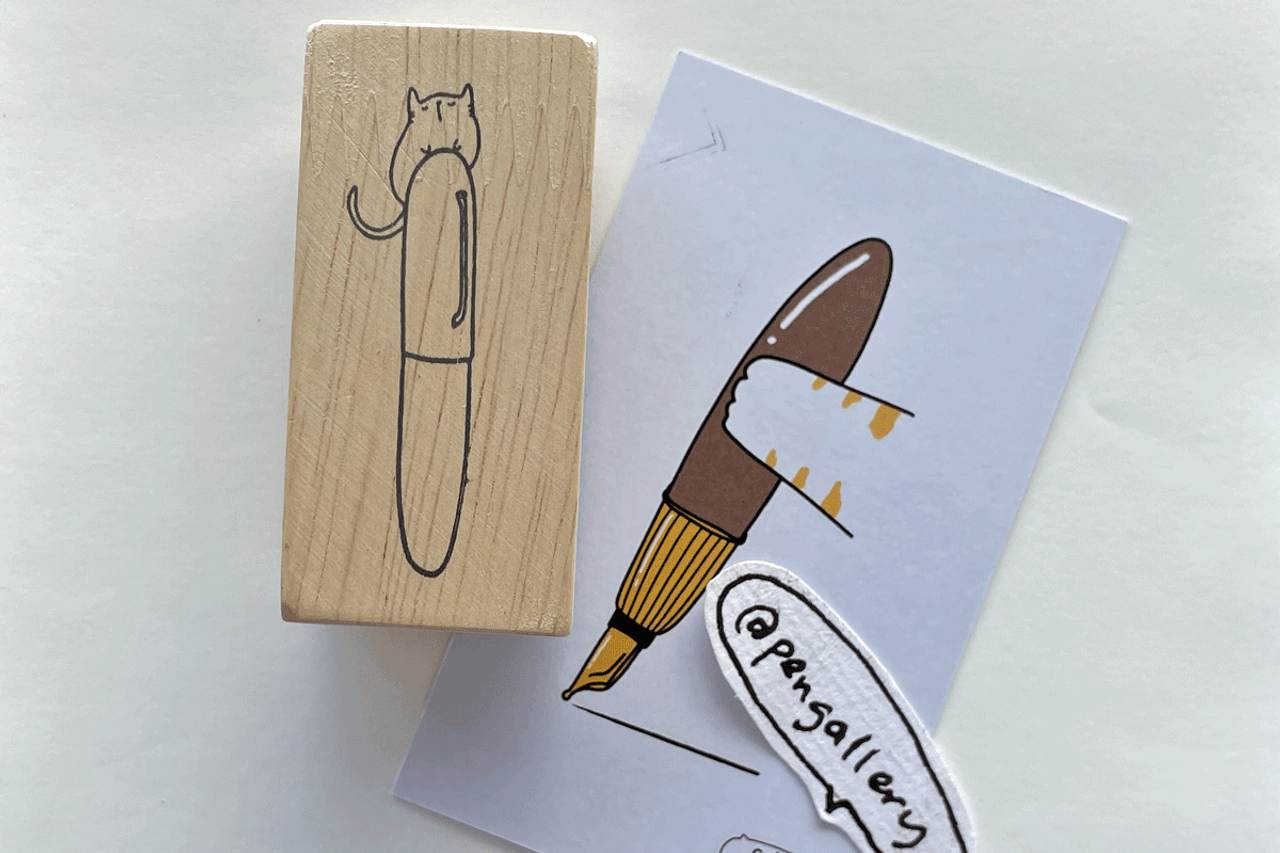 PenGallery X Catdoo Rubber Stamp -Cat on Pen