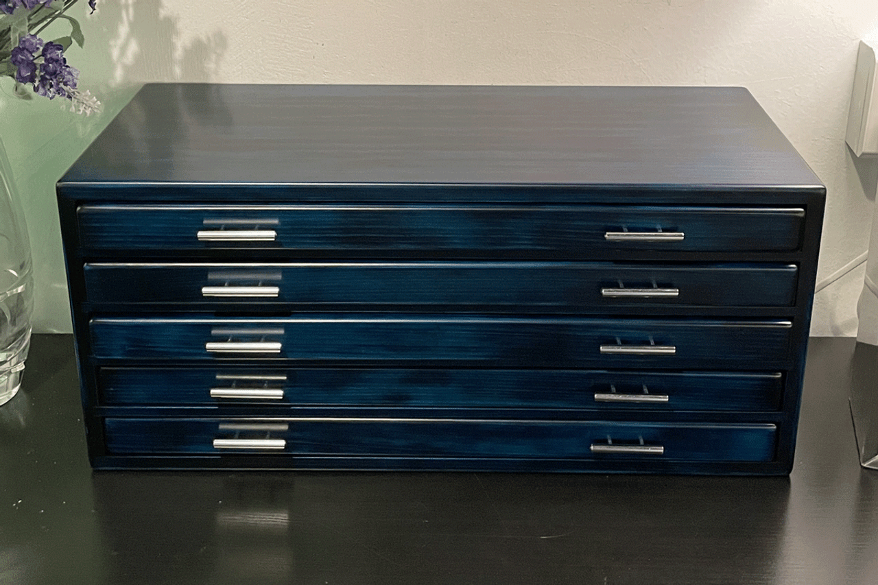 Toyooka Craft 100 Pens Hinoki Blue Wooden Pen Chest Toyooka Craft 100 Pens Hinoki Blue Wooden Pen Chest