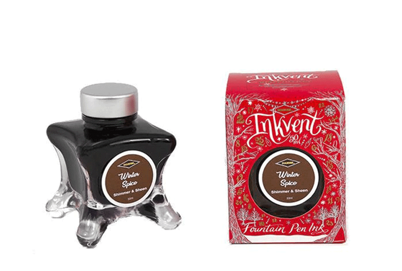 Diamine Winter Spice Brown Fountain Pen Red Edition 2021 Shimmering & Sheen 50ml Bottle Ink