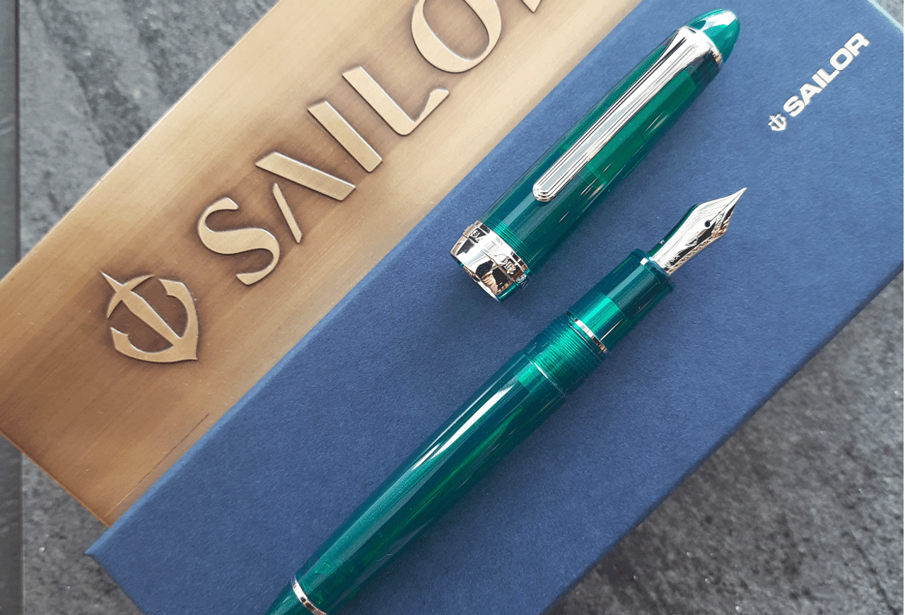 Sailor 1911 Special Edition Ohwan Green Jellyfish 14k RT Fountain Pen