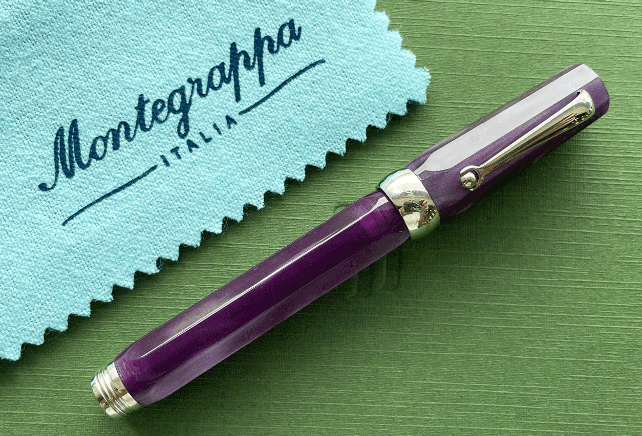 Montegrappa Micra Marble Purple 18k Silver Fountain Pen Medium Nib