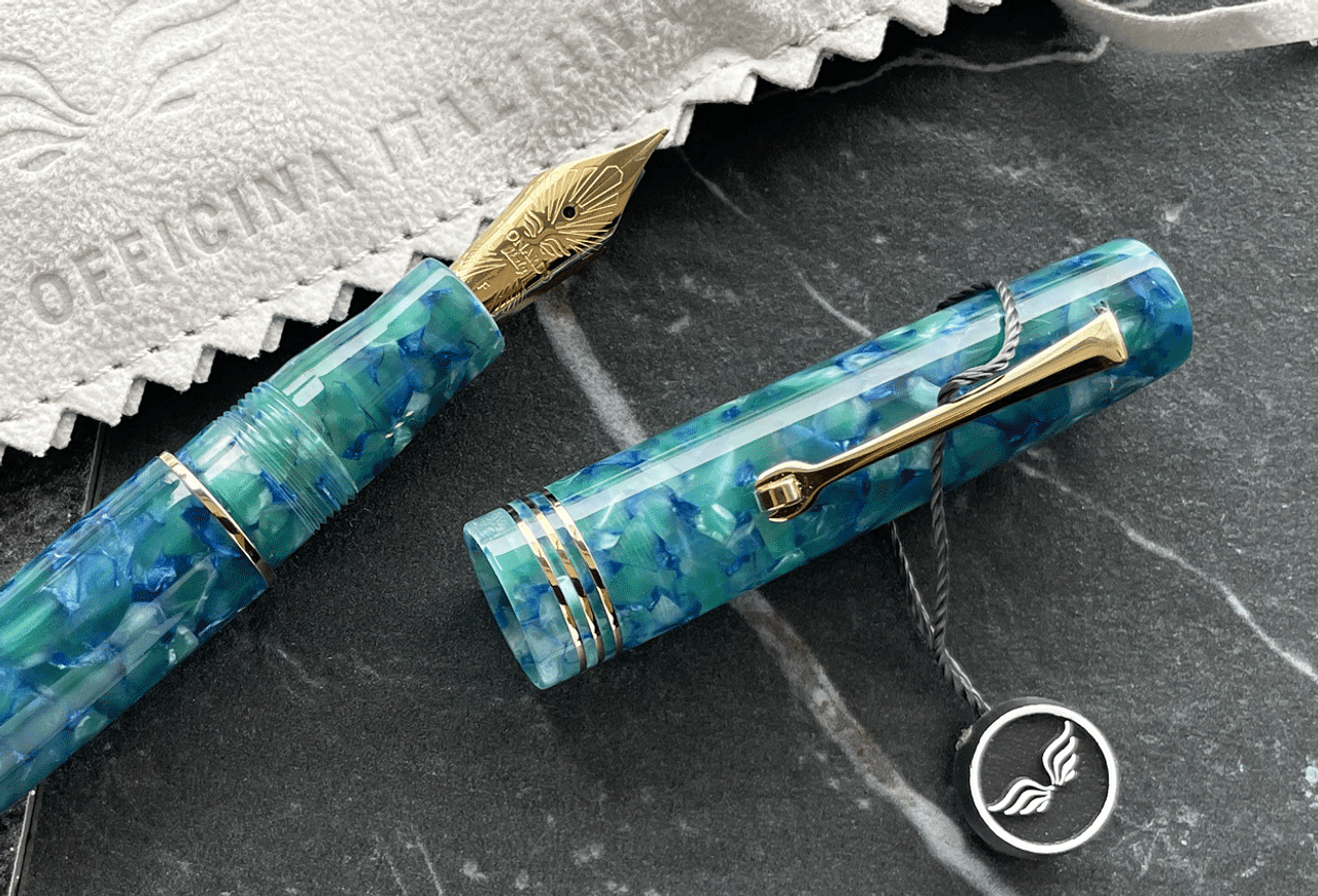 Leonardo Momento Zero Iride Green Blue GT Fountain Pen