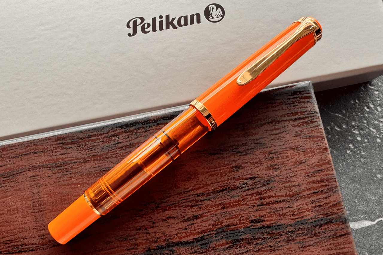 Pelikan Classic M200 Orange Delight Demonstrator Fountain Pen Broad Nib