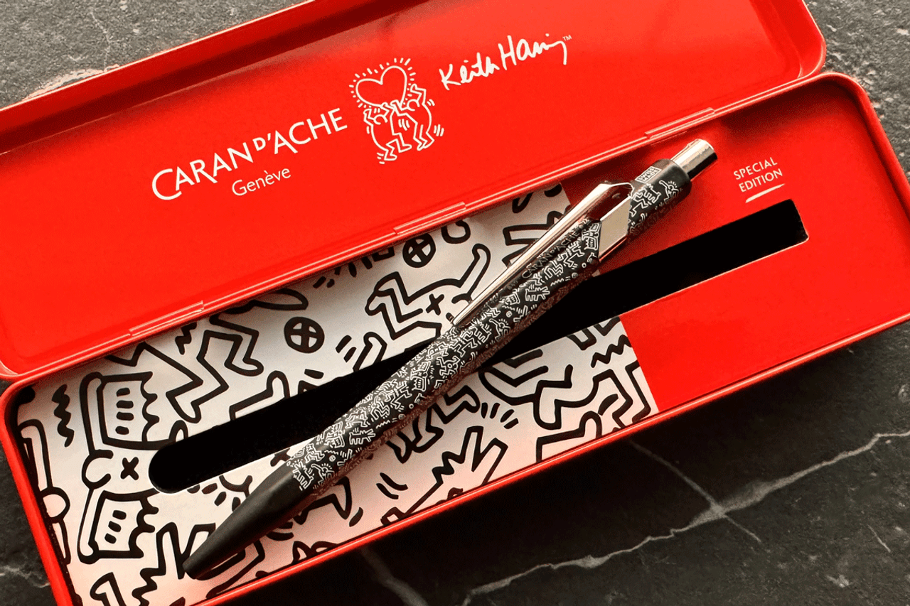 Caran D'Ache Special Edition 849 x Keith Haring Black Ballpoint Pen With Metal Case