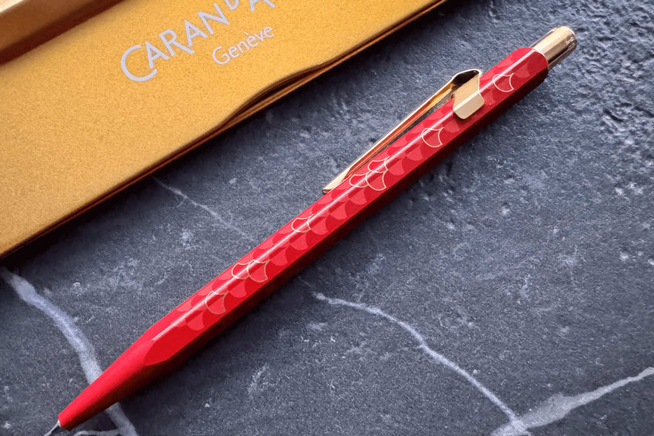 Caran D'Ache Special Edition 849 Dragon Burgundy Mechanical Pencil With Metal Case