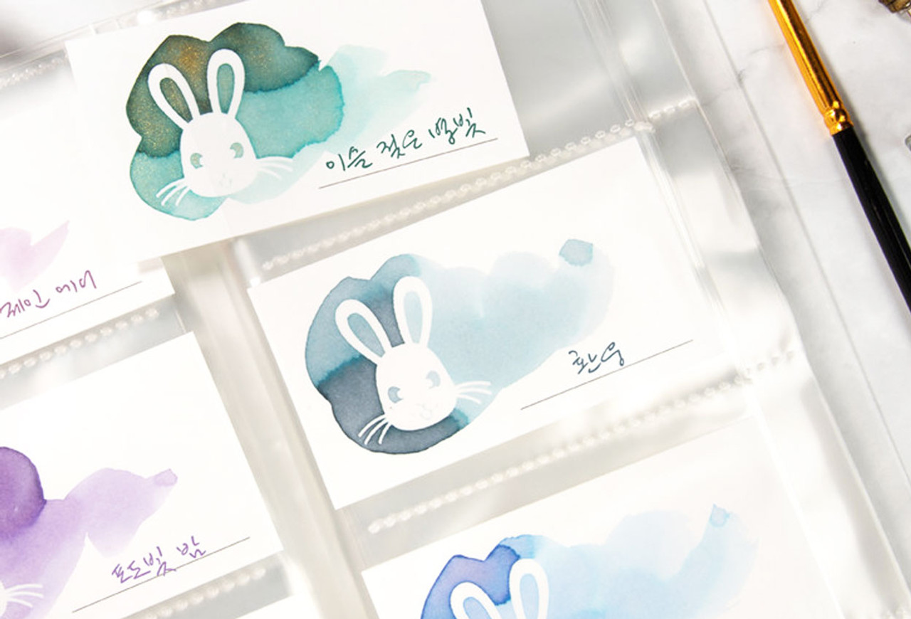 Wearingeul White Animal Rabbit Color Swatch Card