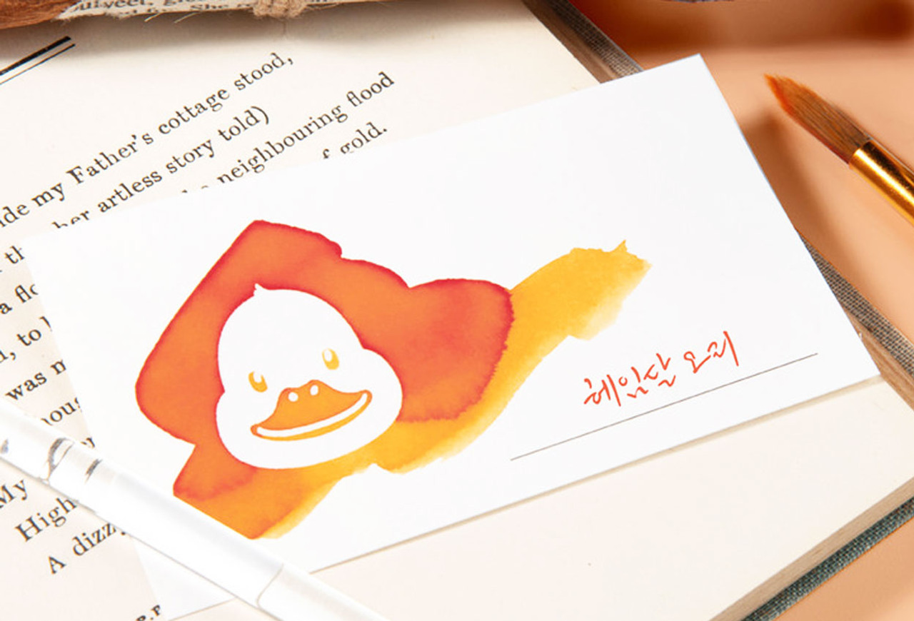 Wearingeul White Animal Duck Color Swatch Card