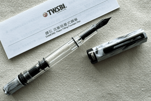 TWSBI Eco Carrara with Onyx Trim Fountain Pen  TWSBI Eco Carrara with Onyx Trim Fountain Pen