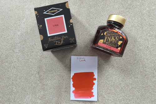 Diamine Standard Coral Fountain Pen 80ml Bottle Ink