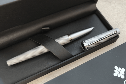 Diplomat Viper Silver Guilloche Fountain Pen Fine Nib