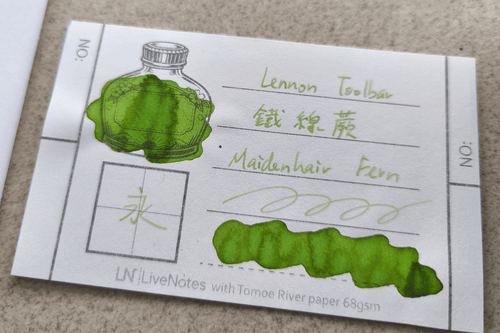 Lennon Tool Bar Maidenhair Fern 30ml Fountain Pen Ink