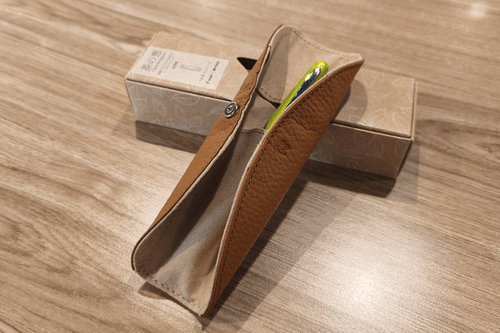 Pilot MR Chanomegumi Leather Pen Pouch Roasted Brown