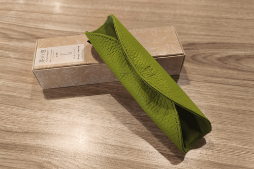 Pilot MR Chanomegumi Leather Pen Pouch Light Green