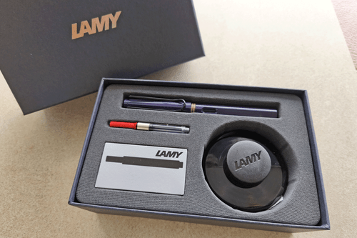 Lamy Safari Fountain Pen Meteora Purple Fountain Pen with Ink Gift Set