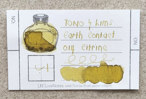 Tono&Lims Citrin Earth Contact Line 30ml Shimmer Fountain Pen Ink