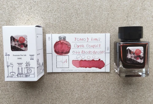 Tono&Lims Rhodochrosite Earth Contact Line 30ml Shimmer Fountain Pen Ink