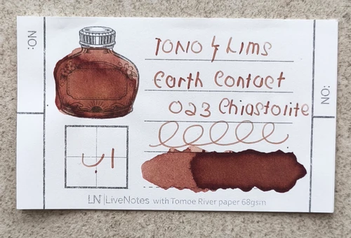 Tono&Lims Chiastolite Earth Contact Line 30ml Shimmer Fountain Pen Ink