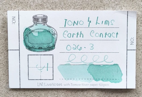 Tono&Lims Fluorite Mint Earth Contact Line 30ml Shimmer Fountain Pen Ink