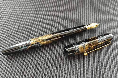 Namiki Pine Needles Fountain Pen 18K Broad Nib