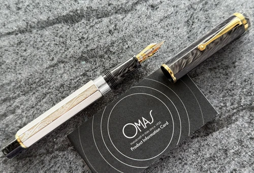 Omas LE Cobra Silver Guilloche 14k Fountain Pen Medium Nib