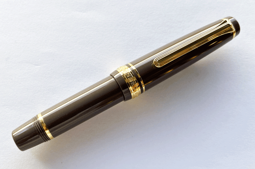 Sailor Professional Gear Slim Mini Taupe Gold Trim Fountain Pen Medium Fine Nib